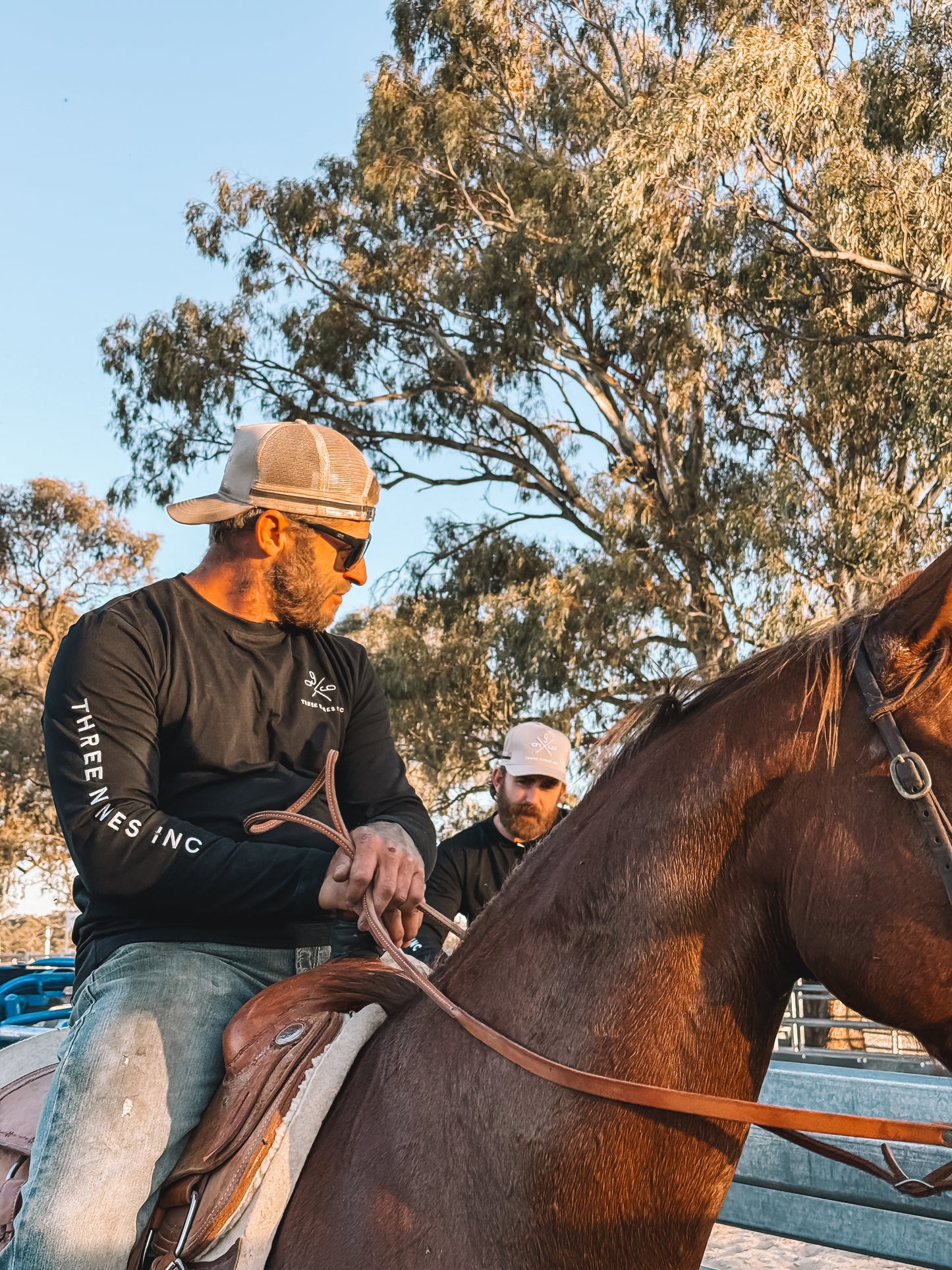 Three Nines signature black men's long sleeve