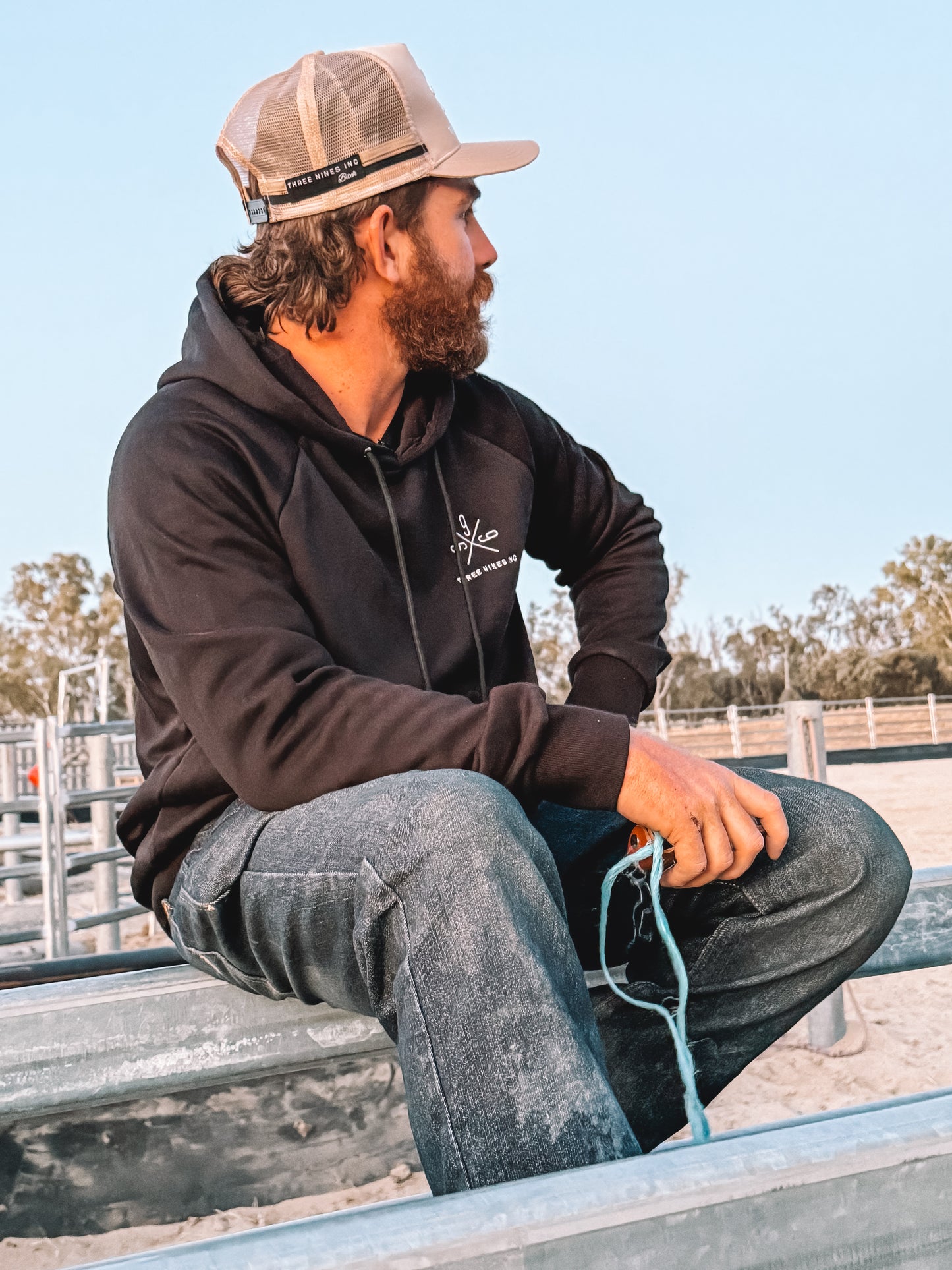 Three Nines signature black Men's hoodie