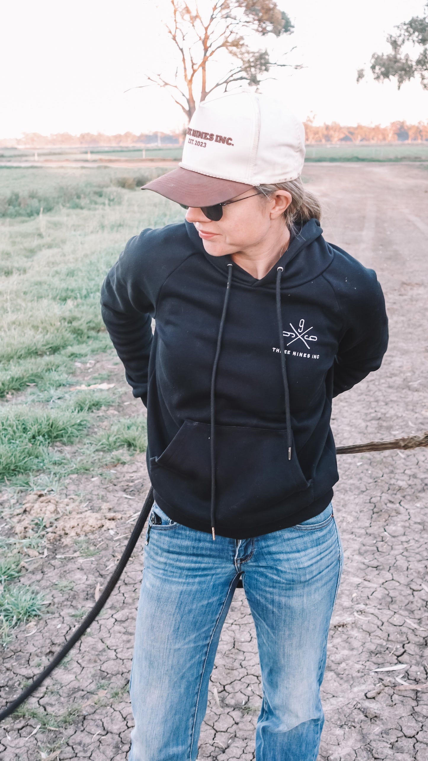 Three Nines signature black women's hoodie
