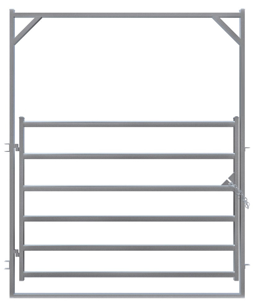 Heavy duty ride through arena swing gates