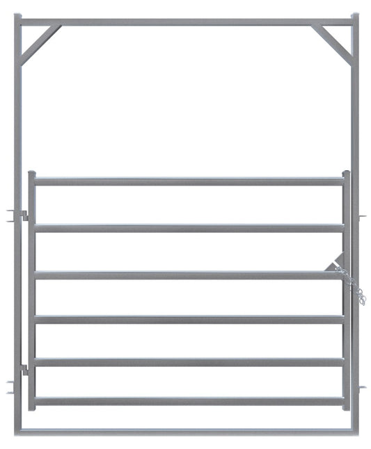 Heavy duty ride through arena swing gates