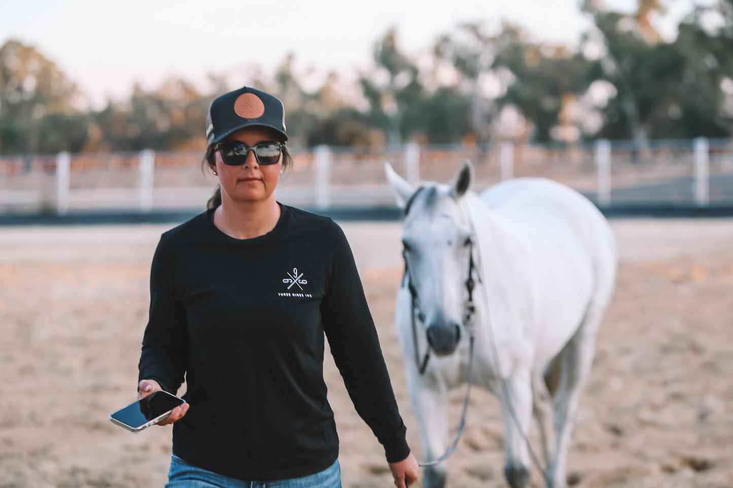 Three Nines signature black women's long sleeve