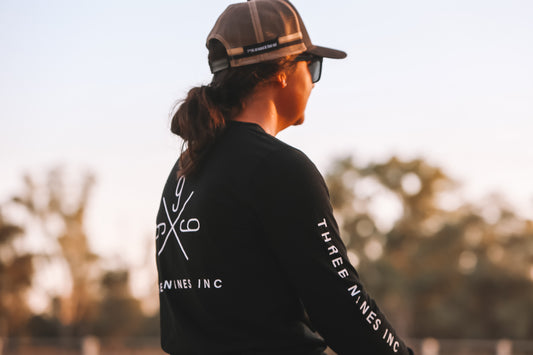 Three Nines signature black women's long sleeve
