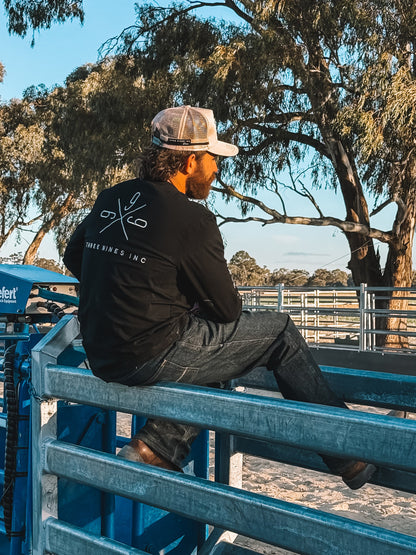 Three Nines signature black men's long sleeve