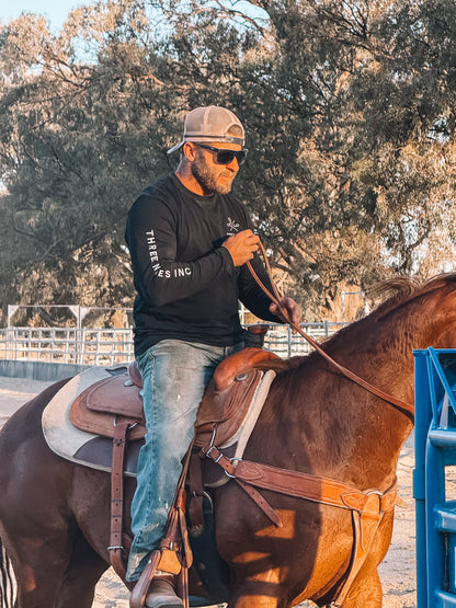 Three Nines signature black men's long sleeve