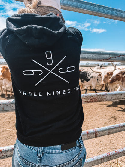 Three Nines signature black women's hoodie